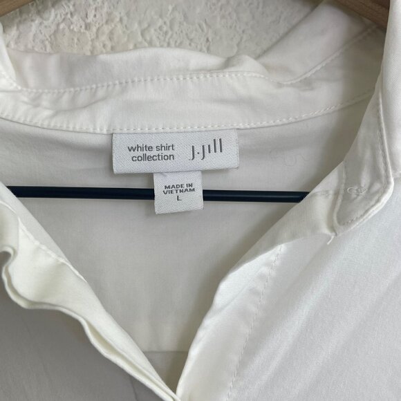 J. Jill Women White Shirt Collection White Button Up Pleated Hem Size Small. - Picture 7 of 11